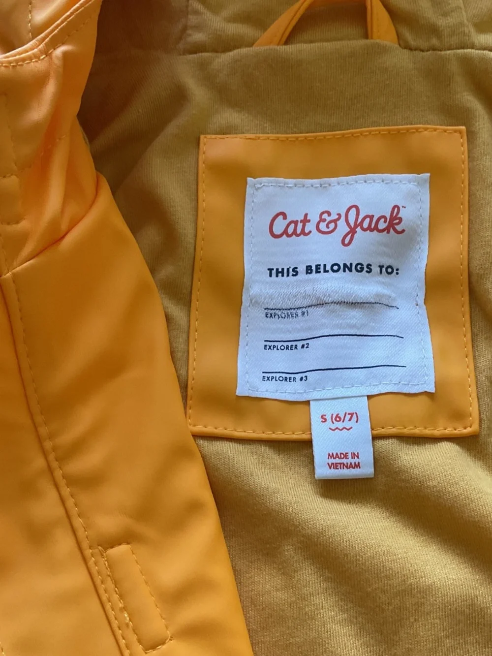 CAT & JACK Waterproof rain jacket with hood and reflective bands,